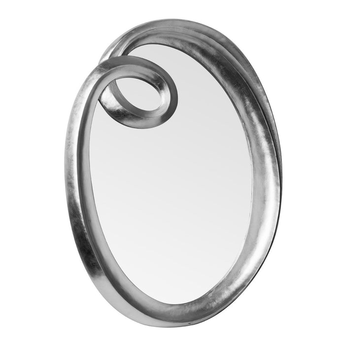 Wikera Swirl Wall Bedroom Mirror In Silver