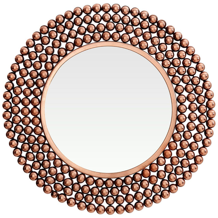 Templar Wall Bedroom Mirror In Copper Frame Beaded Effect