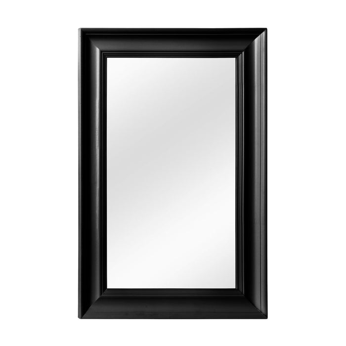 Urban Wall Bedroom Mirror In Cool Matte Black Wooden Frame