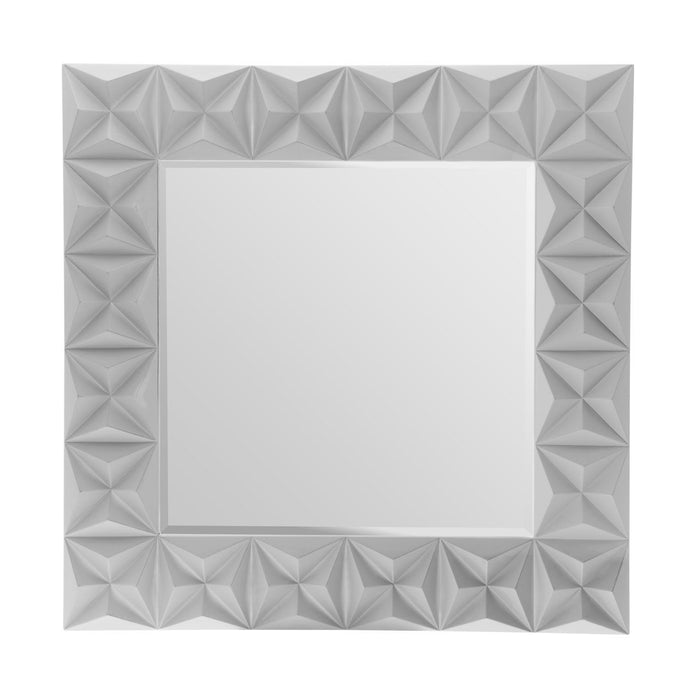 Acrotin Square 3D Effect Wall Bedroom Mirror In Grey High Gloss