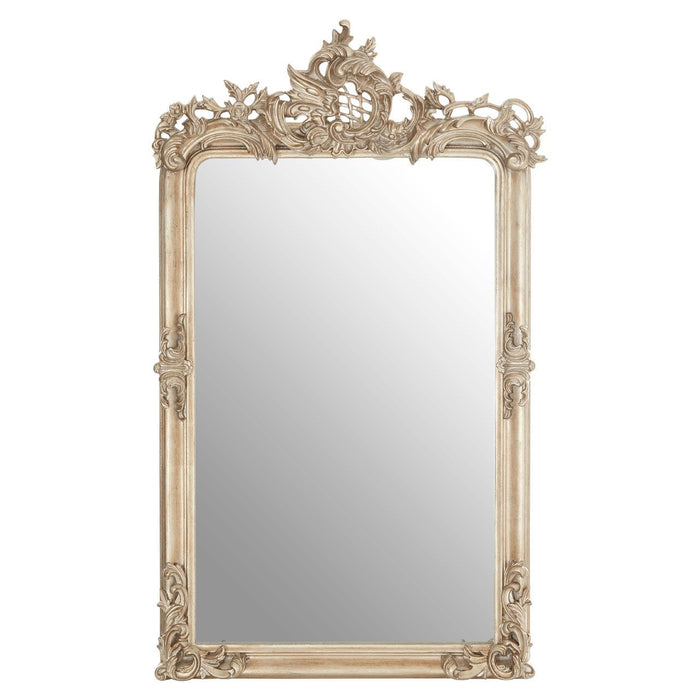 Gilda Acanthus Design Wall Bedroom Mirror In Silver