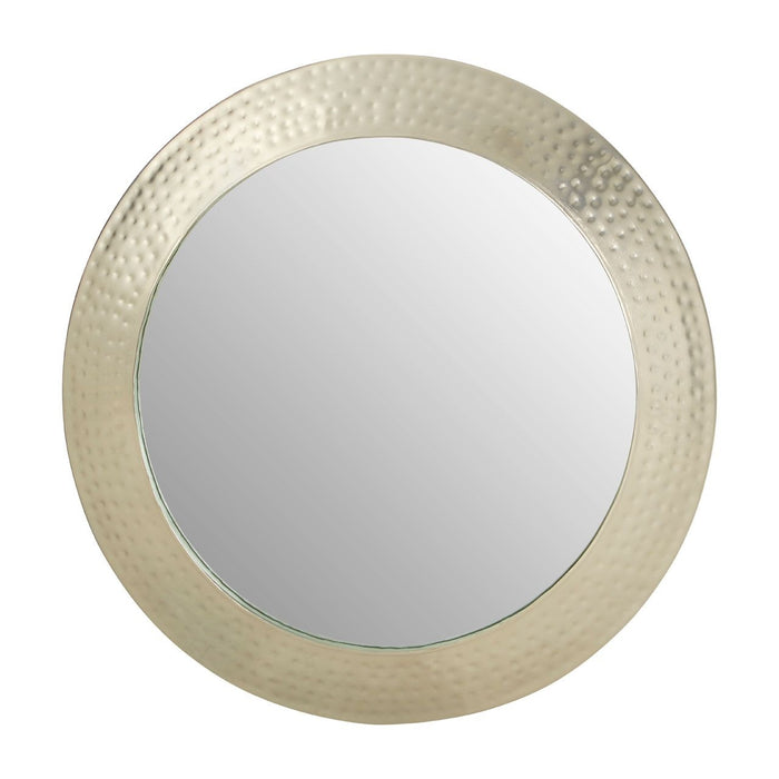 Templar Wall Bedroom Mirror In Silver Pewter Hammered Frame