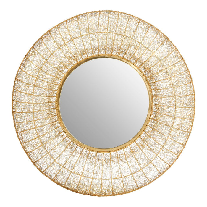 Templar Wall Bedroom Mirror In Warm Gold Frame Mesh Effect