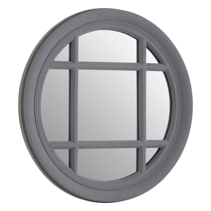 Fresta Round Window Design Wall Bedroom Mirror In Grey