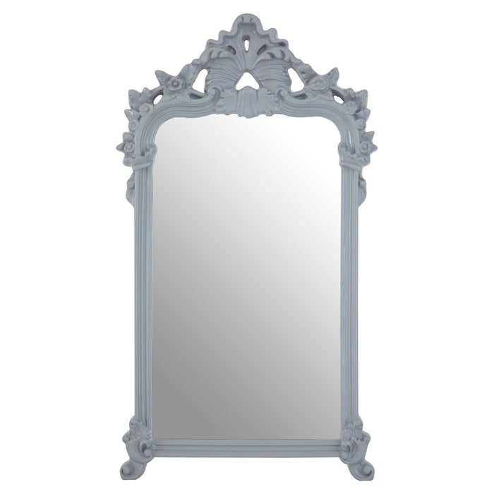 Graston Decorative Crest Wall Bedroom Mirror In Grey