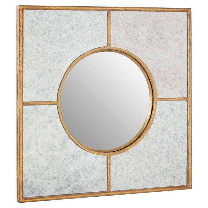 Zariah Art Deco Wall Bedroom Mirror In Gold Metal Frame