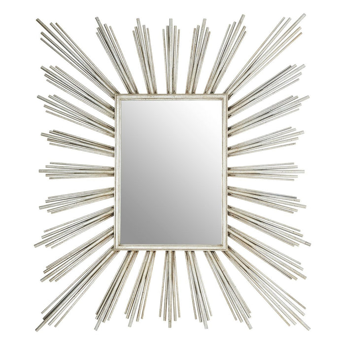 Zariah Wall Bedroom Mirror In Silver Sunburst Design Frame