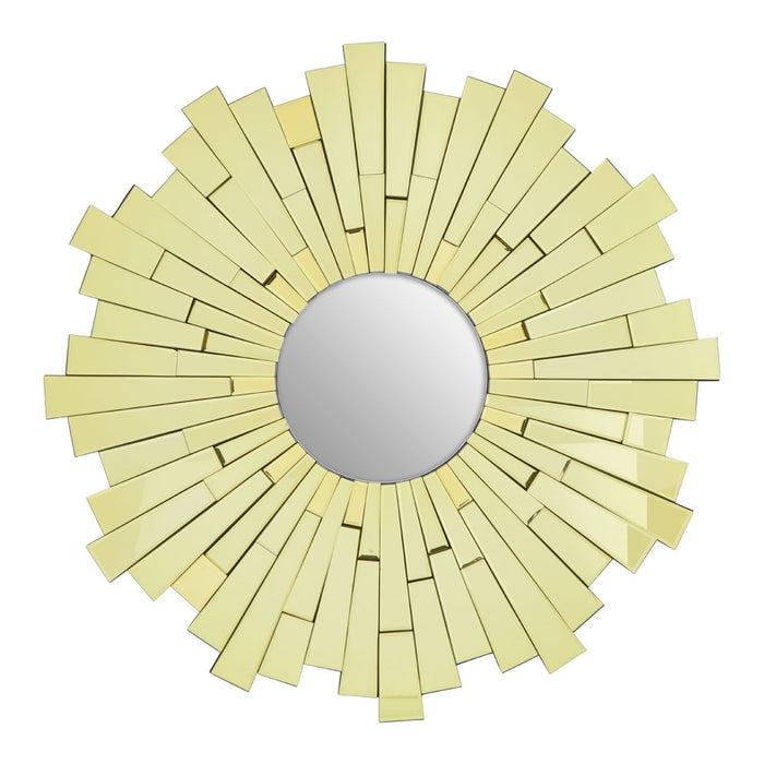 Dia Glitzy Large Circular Sunburst Design Wall Bedroom Mirror In Gold