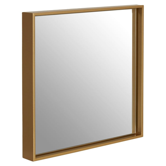 Ando Small Square Wall Bedroom Mirror In Gold Wooden Frame