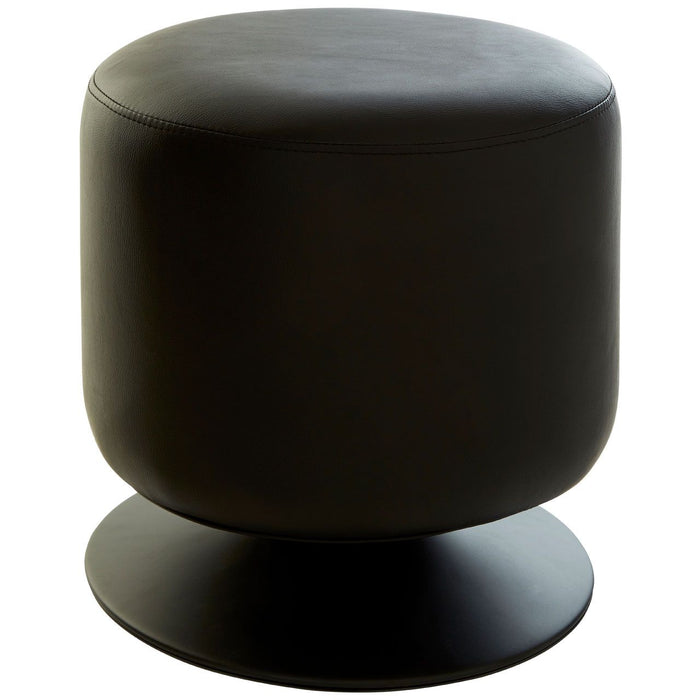 Ceino Faux Leather Cylinder Stool In Black