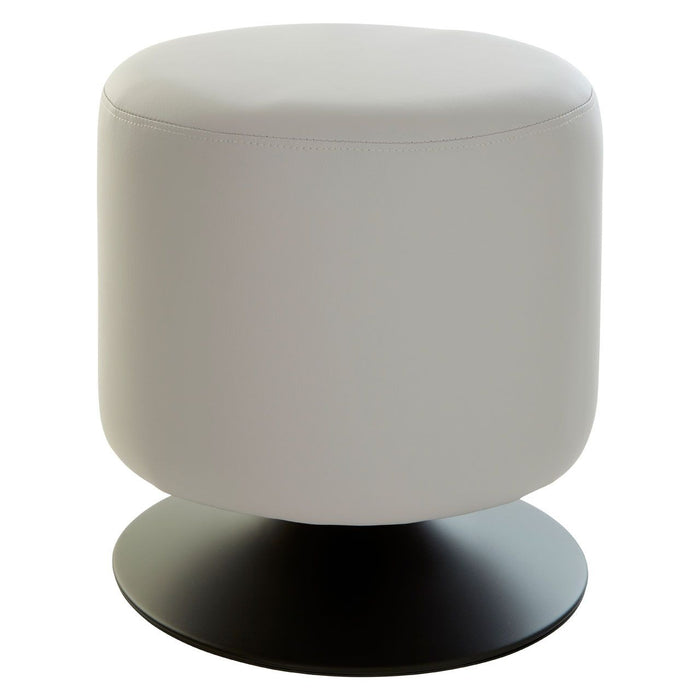 Cetra Faux Leather Cylinder Stool In White