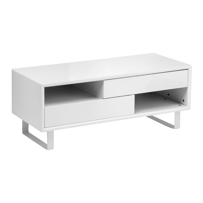 Mortiz Wooden Coffee Table In White High Gloss With 2 Drawers