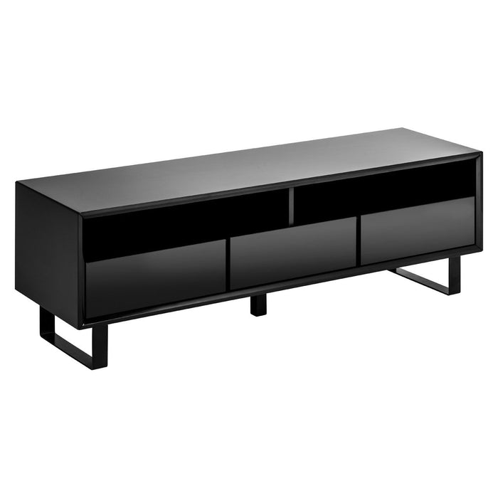 Mortiz Wooden TV Stand In Black High Gloss With 3 Drawers