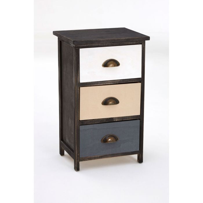 Uttoxeter Small Paulownia Wooden Chest Of 3 Drawers In Multi-Colour