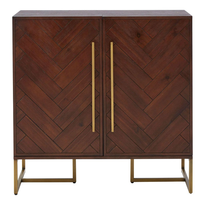 Brando Wooden Drinks Cabinet With 2 Doors In Brown