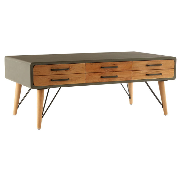 Trinity Wooden Coffee Table In Natural With 3 Drawers