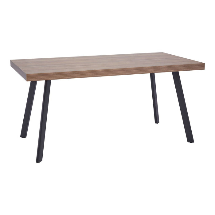 Oakwill Rectangular Wooden Dining Table In Natural With Black Metal Legs