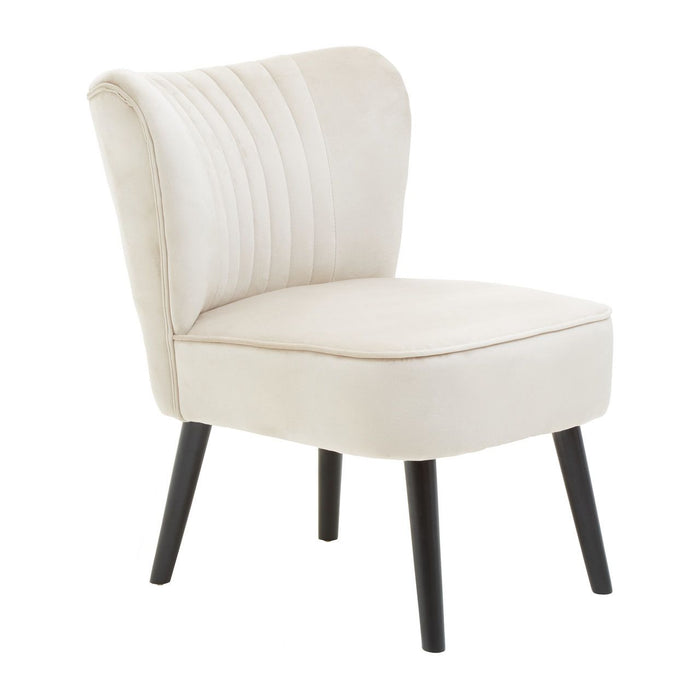 Regents Velvet Accent Chair In Mink With Wooden Legs