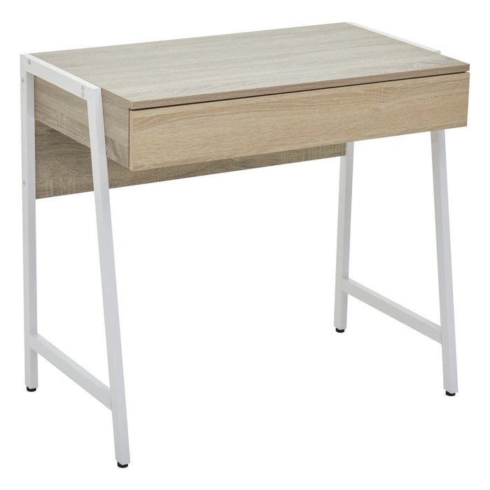 Bradbury Wooden Computer Desk With 1 Drawer In Grey Oak