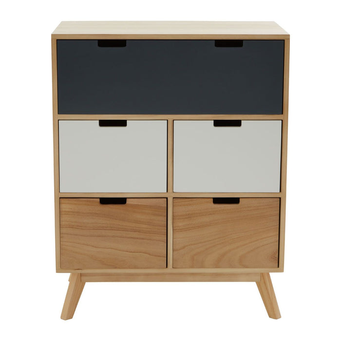 Watson Wooden Chest Of 5 Drawers In Natural