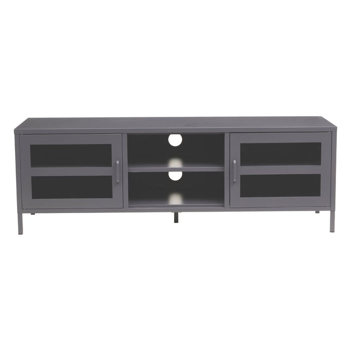 Acier Cold Rolled Metal TV Stand In Black With 2 Doors