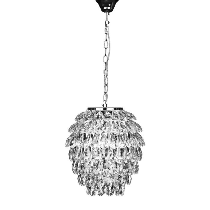 Fallon Clear Crystal Ceiling Ceiling Pendant Light In Chrome