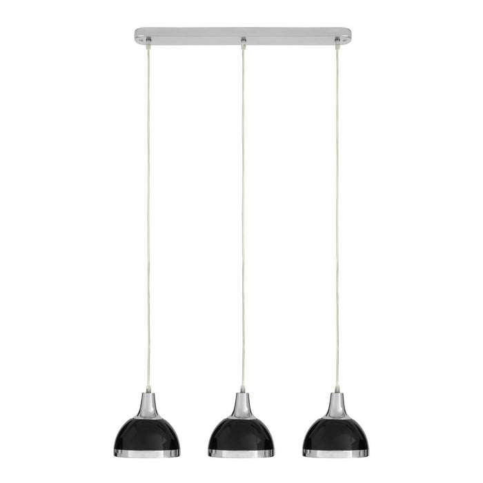 Jasper 3 Metal Shades Ceiling Pendant Light In Black And Chrome