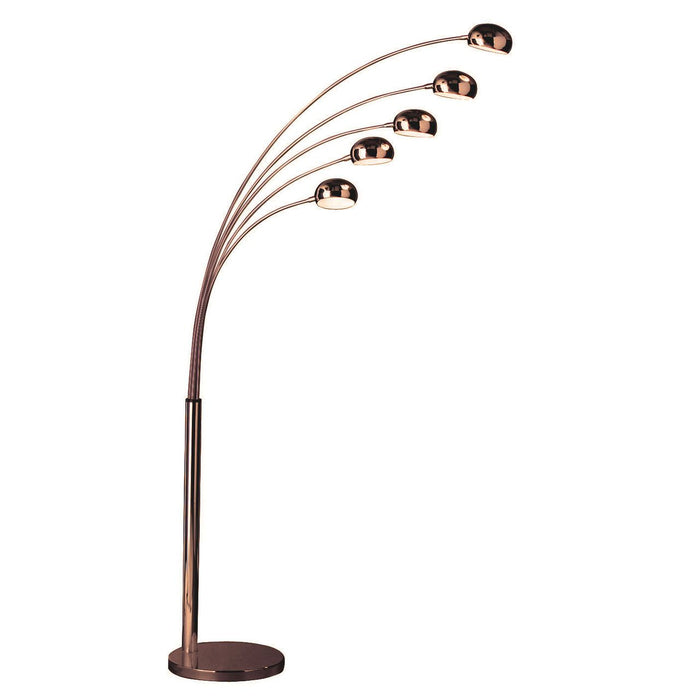 Zeus 5 Arced Lights Floor Lamp In Warm Copper