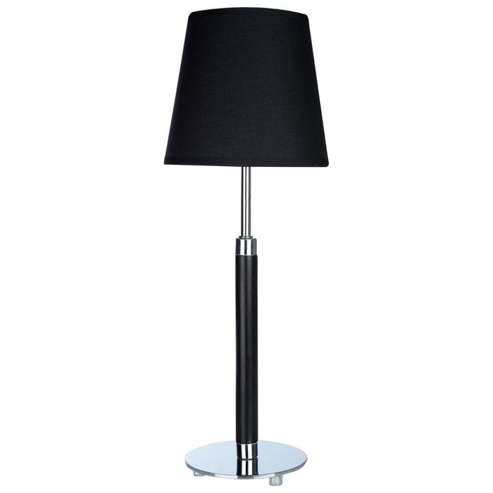 Whitney Black Fabric Shade Table Lamp With Chrome Metal Base