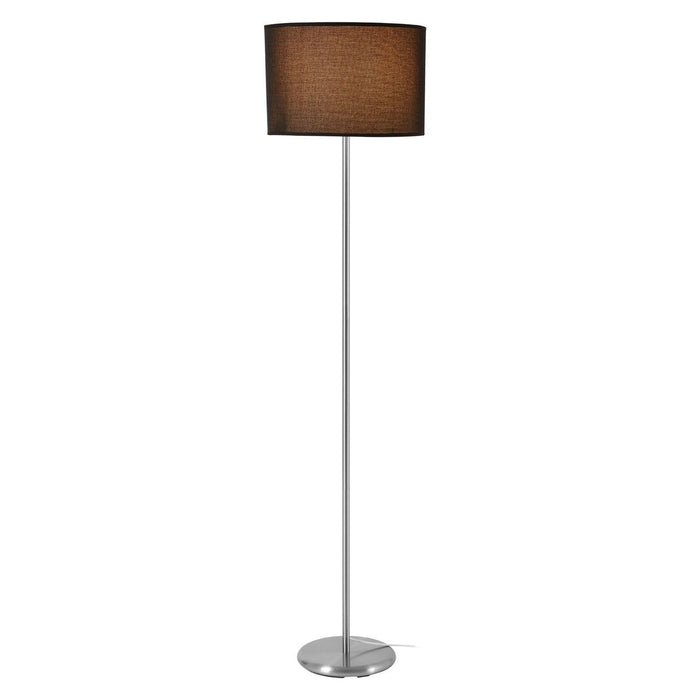 Forma Black Waffle Effect Polyester Shade Floor Lamp With Chrome Base