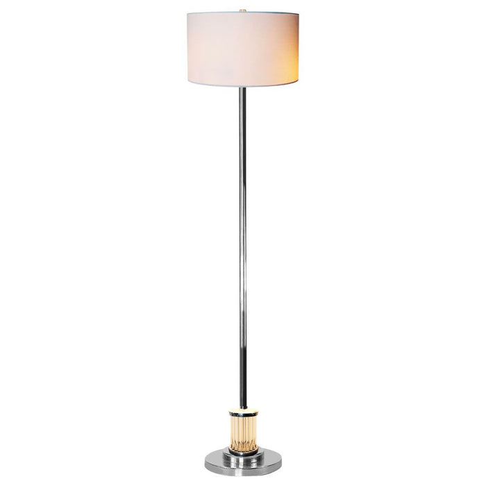 Westin Cream Fabric Shade Floor Lamp With Decorative Metal Base