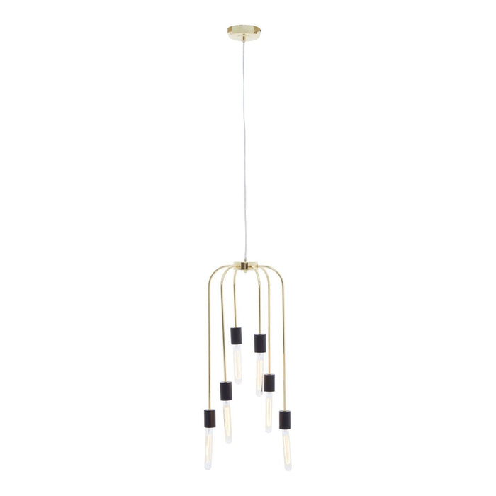 Lagona 6 Tubular Bulbs Ceiling Pendant Light In Gold