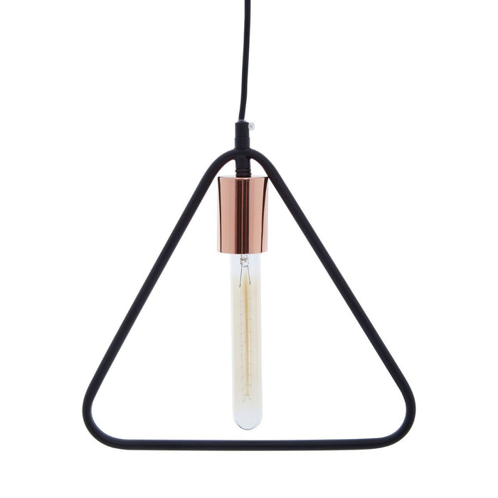 Lavis Triangular Geometric Tubular Bulb Ceiling Pendant Light In Black