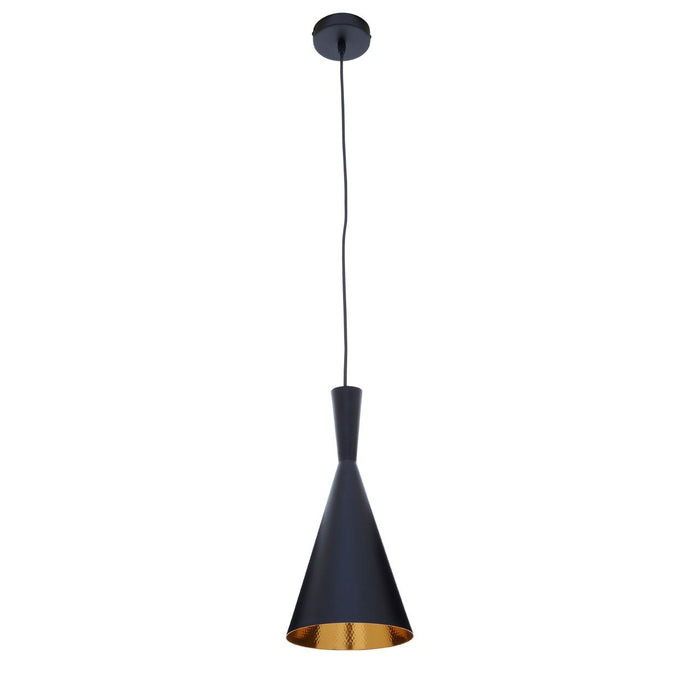 Leni Cone Shape Aluminium Ceiling Pendant Light In Matt Black