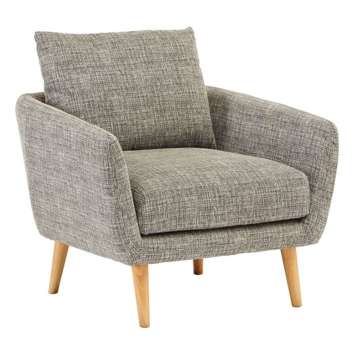 Alto Fabric Upholstered Armchair In Natural With Wooden Legs