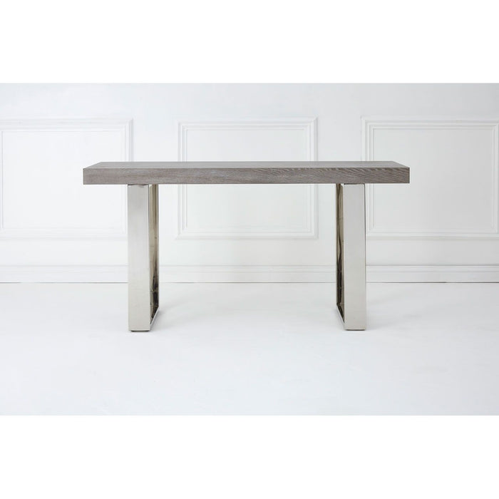 Ulmus Wooden Console Table In Muted Grey