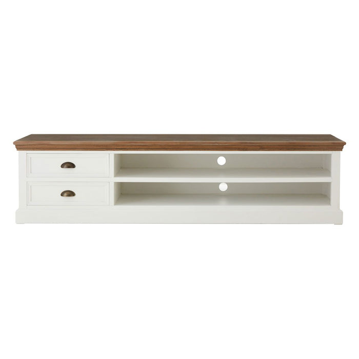 Hardwick Wooden TV Stand In White With 2 Drawers And 1 Shelf