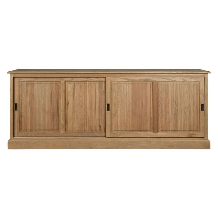 Leith Wooden Sideboard In Aged Grey With 2 Sliding Doors