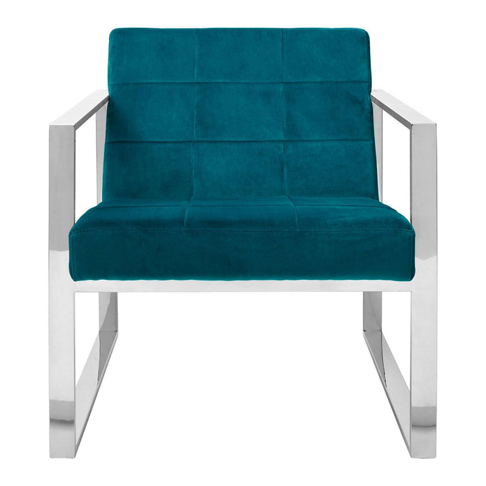 Vogue Velvet Cocktail Chair In Teal