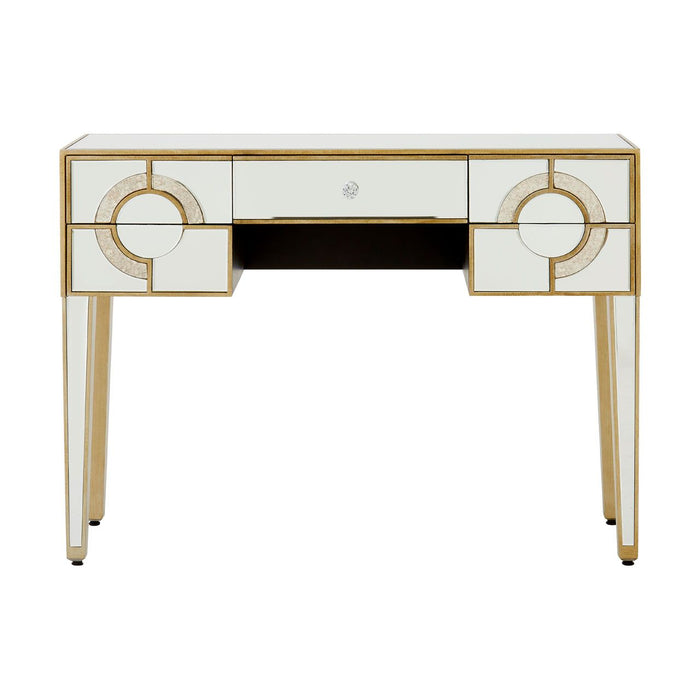 Knightsbridge Mirrored Glass Console Table With 5 Drawers