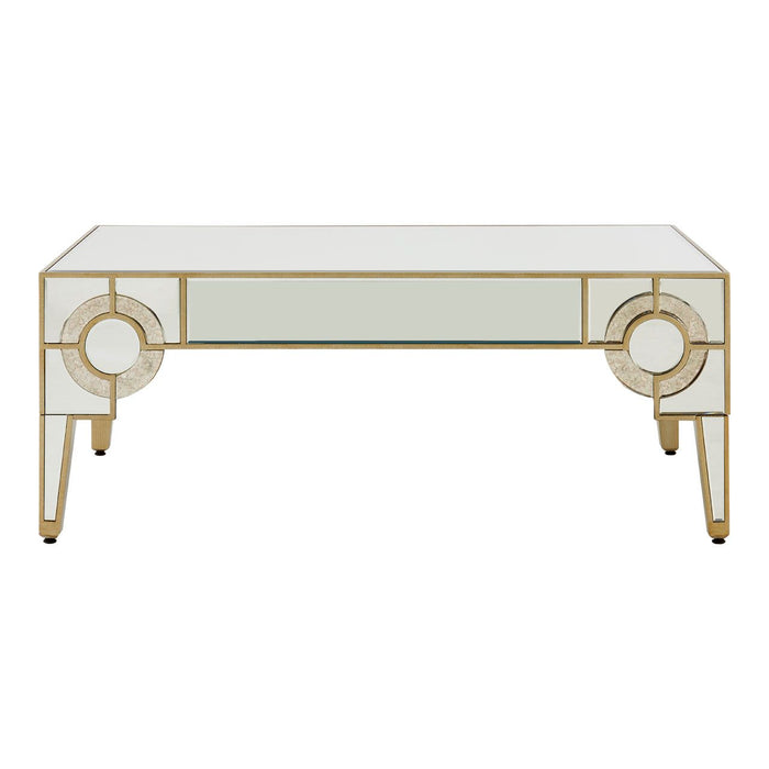 Knightsbridge Mirrored Glass Deco Coffee Table In Natural Tone