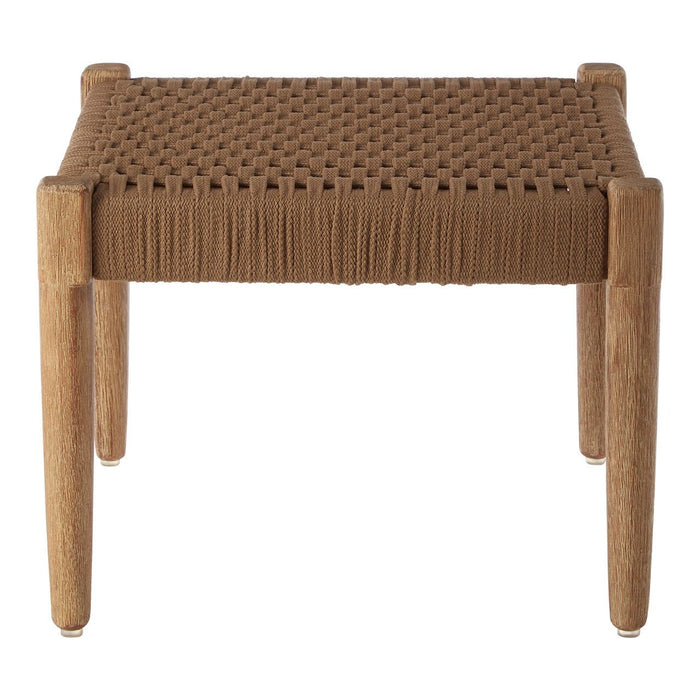 Opus Woven Latte Cotton Rope Footstool In Light Brown