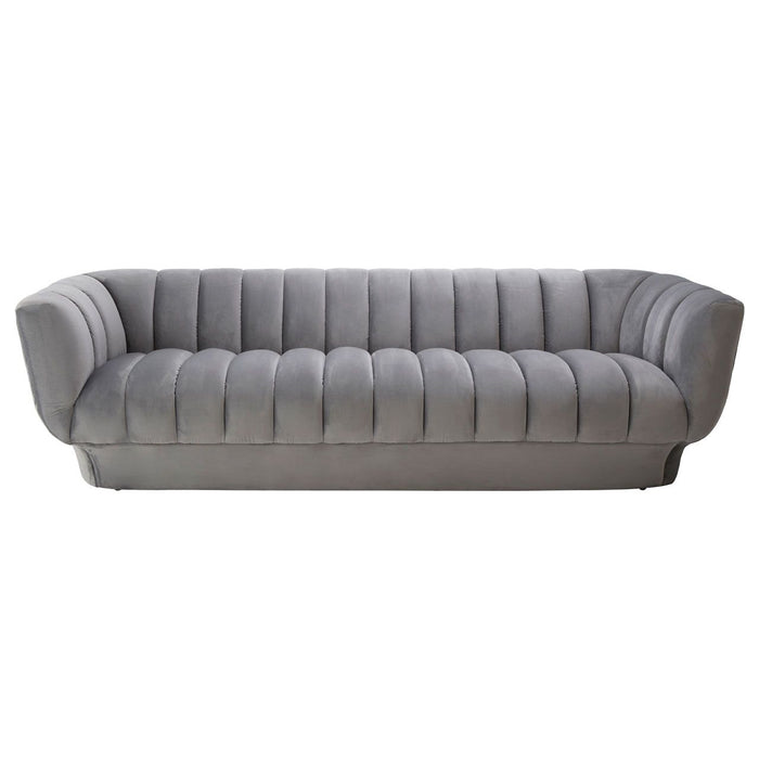 Kenton Fabric 3 Seater Sofa In Light Grey