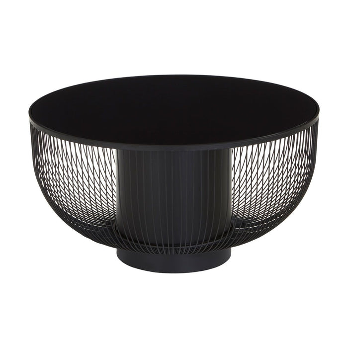 Trento Black Glass Top Coffee Table With Metal Base