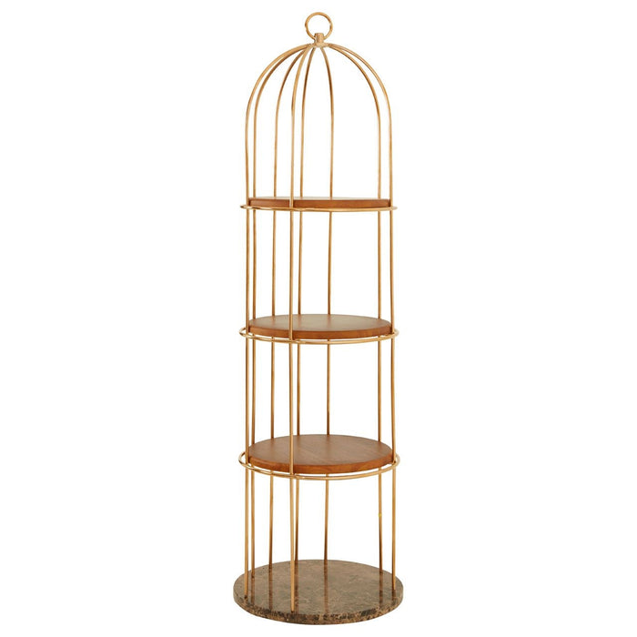 Horizon Large Cage Design Bookcase In Rose Gold