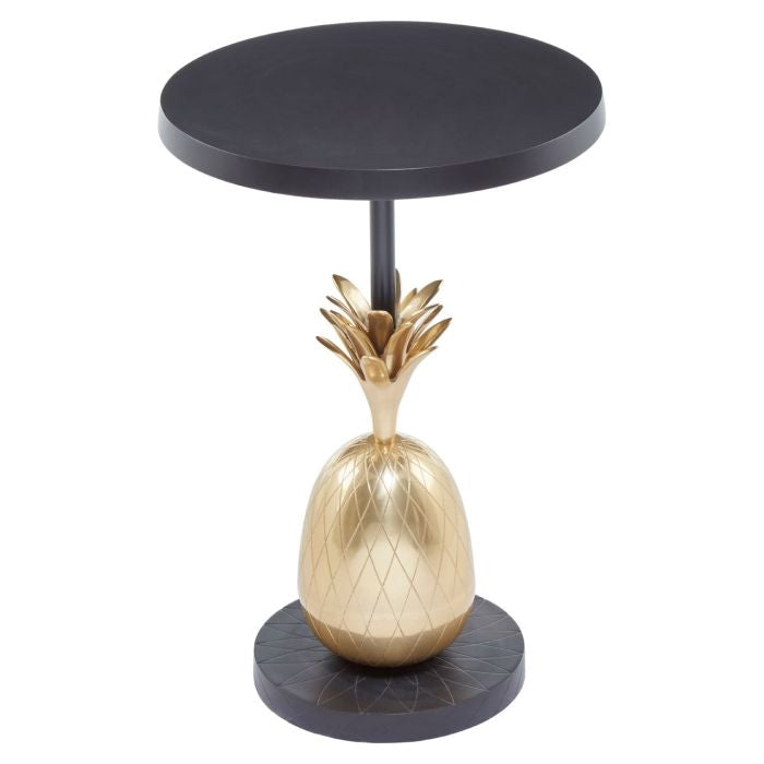 Baird Aluminium Pineapple Side Table In Black And Gold