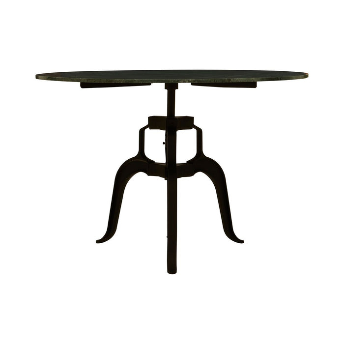 Vasco Marble Dining Table In Green With 3 Large Metal Legs