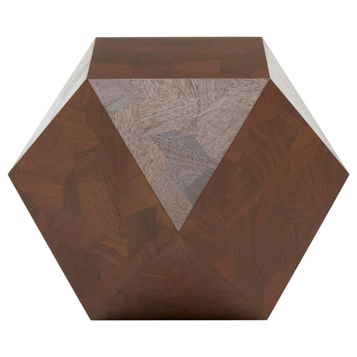 Lino Contemporary Walnut Wood Side Table In Walnut