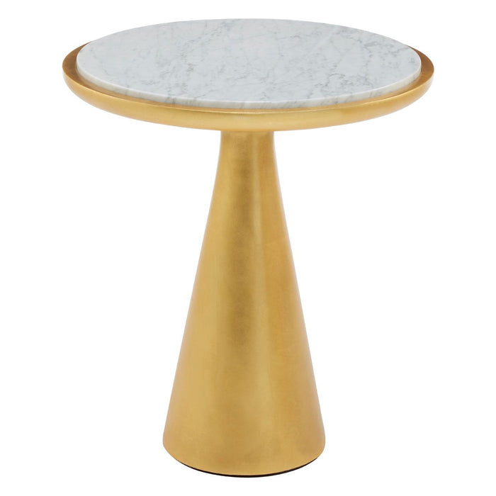 Lino Small Marble Top Side Table In Gold