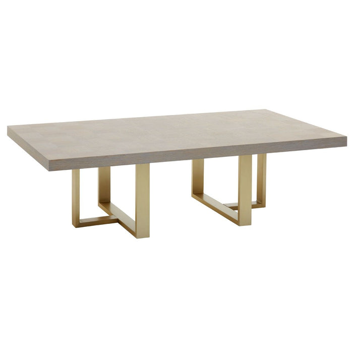 Villi Wooden Coffee Table In Light Oak With Gold Metal Legs